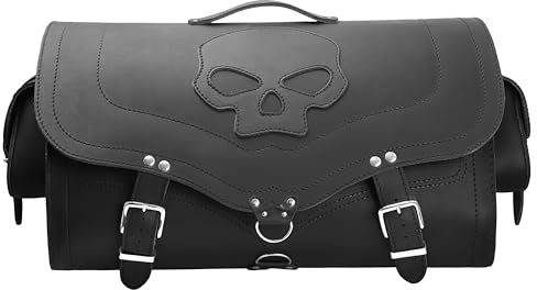 ORLETANOS Reisekoffer Big Skull für Sissybar kompatibel mit Harley Davidson Koffer Biker Motorradkoffer HD universal Fat Heritage Breakout Trike Quad ATV Special