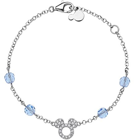 Disney-Armband aus Silber mit einer zentralen Figur die Minnie darstellt, Länge 13-18 cm (Minnie und Mickey Mouse)