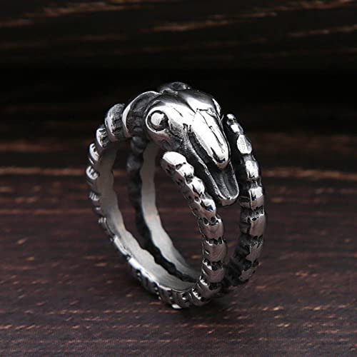 XJruixi Vintage Satan Rings for Men Women Gothic Stainless Steel Demon Goat Head Ring Cool Men Fashion Jewelry Gift Wholesale