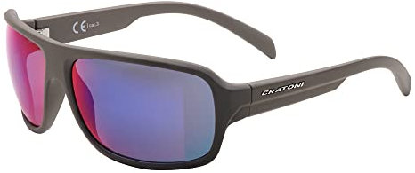 Cratoni COLOR+ LIFESTYLE Sportbrille Fahrradbrille Sonnenbrille 100% UV Schutz High-Definition Glas (coffee-grau blau)
