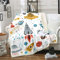 Loussiesd Kinder Weltraumrakete Wohndecke Jungen Universum Planet Kuscheldecke Mädchen Abenteuer im Weltraum Flanell Fleecedecke für Bett Sofa Raumschiff-Design Dekor 150x200cm