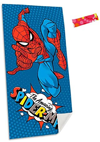 Super Mundo Toalla de Playa para Niño 100% Algodón, 140 x 70 cm, Toallas de Baño para Niños,Regalo para Niños y Niñas(Spiderman)