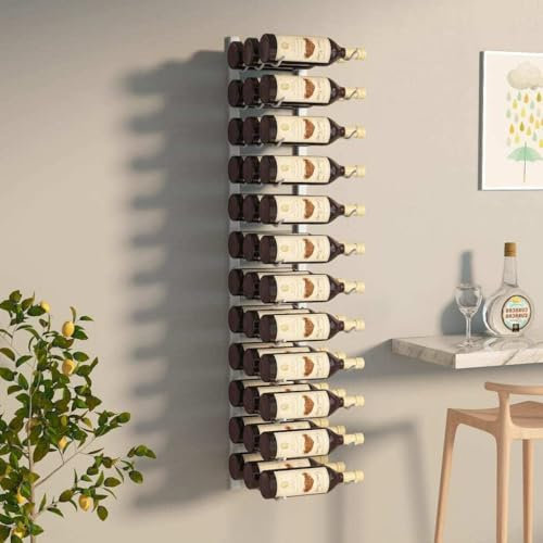 vidaXL Wand Weinregal für 36 Flaschen Wandregal Weinhalter Weinflaschenhalter Flaschenregal Weinständer Hängeregal Weinflaschenregal Weiß Eisen