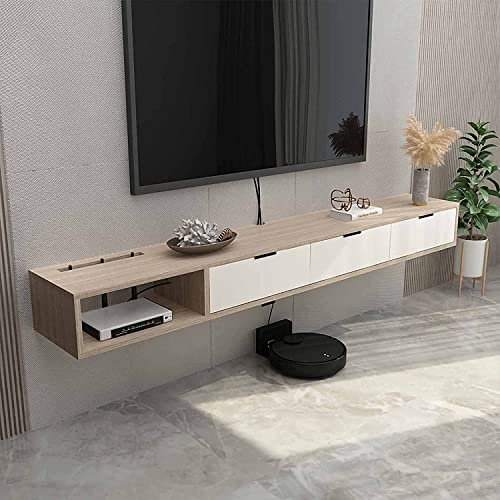 Floating TV Stand Cabinet, Wall Mounted TV Storage Unit, Hanging TV Console Wall-Mounted DVD/Blu-Ray Player Satellite TV Box Cable Box/C / 140CM