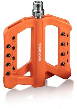 ROCKBROS Fahrradpedale 9/16 Zoll, Mountainbike Pedale aus Nylonfaser rutschfeste Breite Plattform Abgedichtete Lager für Rennrad, MTB, Cityrad