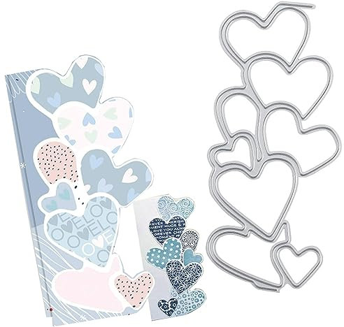 Stanzformen mit Herz-Bordüre für Kartenherstellung, Hohlrahmen, Metallschablone, DIY-Prägewerkzeuge, Dekoration für Handwerk, Scrapbooking, Papier, Blütenblätter, Karten, Fotoalben