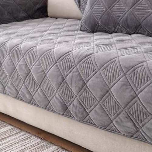 YWQJL Samt Sofabezug Sofaschoner antirutsch1 2 3 4 Sitzer,l Form Sofaüberwurf rutschfest,Sofa Überzug hundedecke Sofa Couch Überzug Couch Überzug Sofa Überwurf (#13, 90x210cm)
