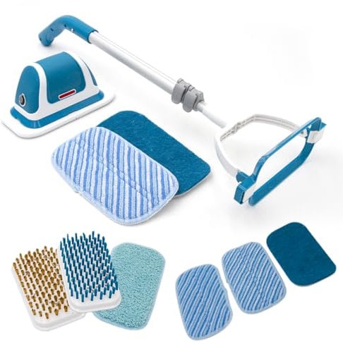 Livington MultiScrubber MEGA Set - elektrischer Schrubber inkl. Zubehör - Akku Wischer zum mühelosen Wischen, Schrubben & Polieren - elektrische Reinigungsbürste - Bodenwischer