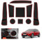 GAFAT Seat Arona/Seat Ibiza 6F KJ1 Facelift 2017-2024 2025 Antirutschmatten, Seat Ibiza 6F Gummimatten rutschfest Non-Slip, Mittelkonsole Türnaht Matten, Seat Arona Zubehör (Rot)
