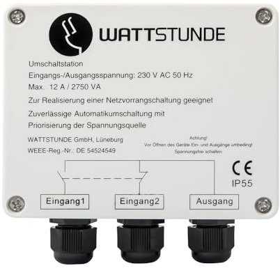 WATTSTUNDE NVS Netzvorrangschaltung 12A 2700W Umschaltstation (WS12A NVS)