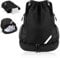 RISVOWO Mode Sport Rucksäcke, Große Kapazität Turnbeutel, Kordelzug Sportbeutel Schwarz, Gymsack mit Wasserflaschen-Netztaschen, Wasserdicht Sporttasche, Sportrucksack Herren
