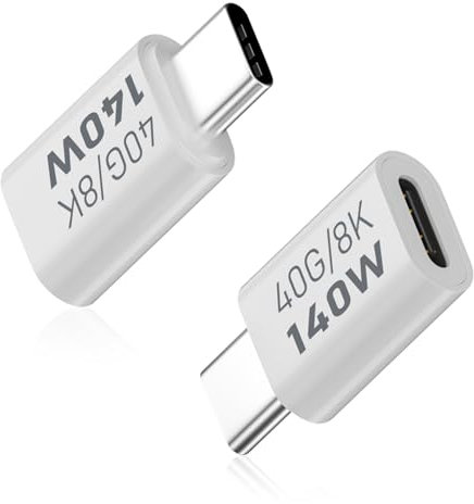 Duttek USB C Stecker auf Buchse Adapter 40Gbps, USB Type C Extender Adapter PD140W, 8K@60Hz für Thunderbolt 4/3, MacBook, Laptop, iPhone 15, Tablet, Handys und mehr Typ C Geräte (2 Stück)