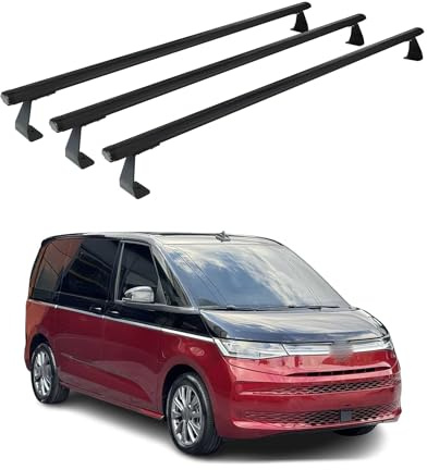 OMAC Heavy Duty Dachträger Querträger kompatibel mit VW T7 Multivan 2021-2026 – 2 Stangen – Aluminium Silber