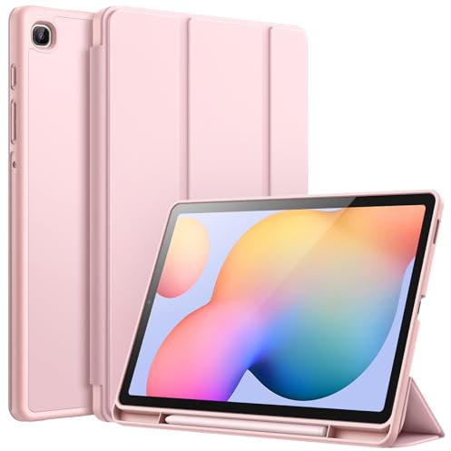 JETech Case for Samsung Galaxy Tab S6 Lite 10.4-Inch 2024/2022/2020 with S Pen Holder, Slim Tablet Cover with Soft TPU Back, Auto Wake/Sleep (Pink Gold)