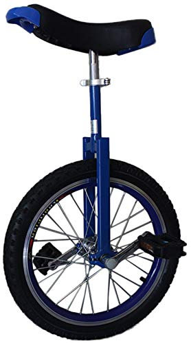 24 Zoll Einrad mit Griffen - Erwachsene/Schwere/Profis, Einrad mit großem Rad für den Außenbereich mit Fettreifen und verstellbarem Sattel (Color : Blue)