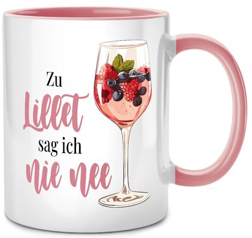 Seness Zu Lillet sag ich nie nee Tasse, Geschenk Prosecco Sekt Wild Berry, Aperol Gin Gläser, Hugo Spritz Wein, Abschiedsgeschenk Kollegen, Abschied Kollegin, Lieblingskollegin, beste Freundin lustig