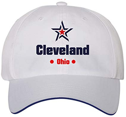 Cleveland Ohio Stella USA Amerika Snapback Cap bestickt Baseball Sport Ultras, Weiß, One size