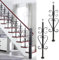 Geländer Innen Außen Treppengeländer Pfosten Treppenbaluster Mit Spiralmuster, 2er-Pack, 85 Cm Hohe Metallspindeln Für Innen- Und Außentreppen, Spindelpfostenhalter Für Dachbodentreppen, Schwarz, Weiß