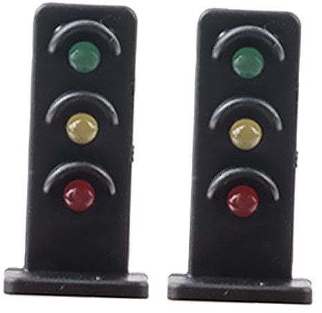 Tofficu 2stücke Teiliges Miniatureisenbahn-Signal - Realistisches Sandtisch-dekor Für Modellbahnanlagen Und DIY-sandmodelle Detailreiche Landschaftsgestaltung Zubehör