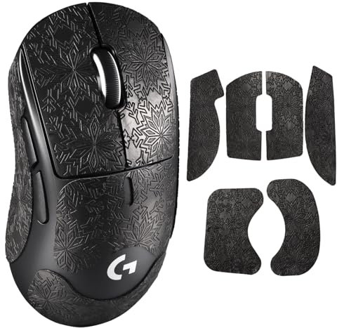 yiodelu Mouse Grip Tape for Logitech G PRO X Superlight 2 DEX, Black, Anti-Slip Grip, Pre-Cut, Sweat-Resistant Gaming Mouse Accessory
