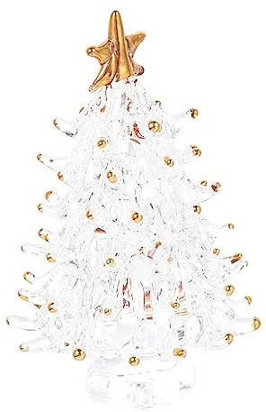 YIHANSS Árbol de Navidad de Cristal Artificial - Figuras en Miniatura para Escritorio - Topper Mini para Día de Conmemoración