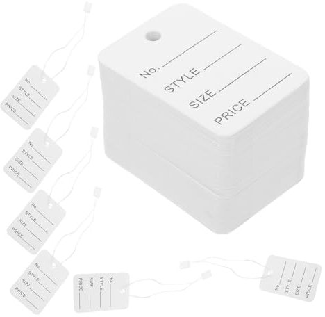 KITANDOVE Stück Hängeetiketten Für Kleidung Und Schmuck Langlebige Weiße Schnur Zur Einzelhandels Und Warenkennzeichnung