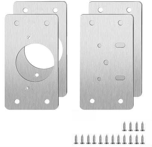 Scharnier-Reparaturwerkzeuge, 10 Paar, Edelstahlplatten für Küchenschränke (2 Paar)