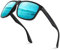 Wrimen-Sonnenbrille-Herren-Damen-polarisiert-UV400-Blend Schutz- Mode-Ultraleicht-Sonnenbrillen-Klassisch-Retro-Rechteckig-Unisex-Outdoor-sport brille-für Fahren-Angeln-Blau