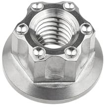 jiuxinyun 1PCS Titan Muttern M6 M8 M10 M12 M14 M16 Flansch Mutter for Motorrad Fahrrad Verschluss Hinterachse Muttern(Titanium,M12 P1.5)