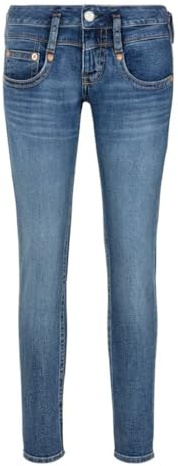 Herrlicher Damen Jeans Jeanshose Pitch Slim Denim Stretch Snake Blue Low Waist (DE/NL/SE/PL, Bundweite & Schrittlänge, 31, 30, Snake Blue)
