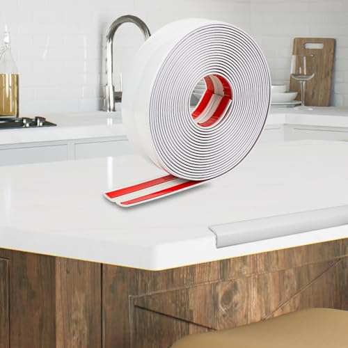 JSIWOTH Peel and Stick Wall Molding Trim, Self Adhesive Corner Guard & Edge Protector Trim, White Flexible Trim for Wall Furniture Stairs Table Countertop, 12M x 40mm