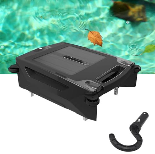 RSQQL Robot écumeur de Piscine avec Panneau Solaire, Double Charge, Double Mode, Nettoyeur robotique Automatique 5-10 m/Min avec évitement Automatique des Obstacles, Batterie 2500 mAh