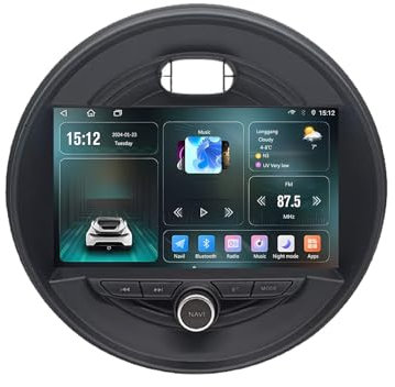 Genérico Estéreo de 9 Doble DIN Android 13 para Mini F54 F55 F56 F60 (2015-2019): Pantalla táctil, CarPlay/Android Auto inalámbrico, navegación GPS, Bluetooth, WiFi, Radio FM, 1 GB + 32 GB