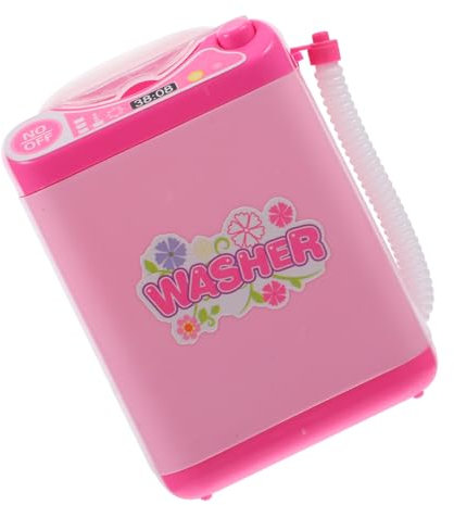 WEKAMOS Mini Lavadora Eléctrica De Juguete Rosa para Niñas Simulador De Lavado y Desagüe De Electrodomésticos Infantil Sin Baterías Juguete De Limpieza para Niño Niña De Cocina