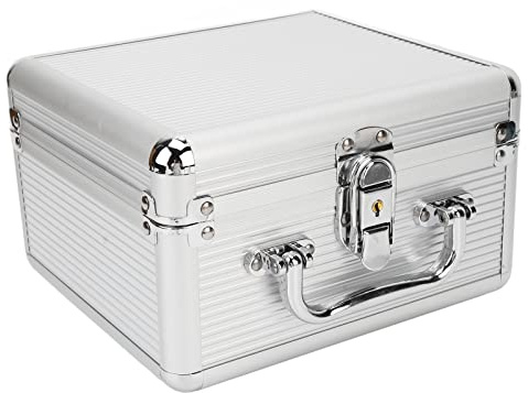 Keenso 20 Bays Hard Disk Storage Case 2.5 -CCHO -FOLL TABLE Protection Box with Safety Lock, Aluminum Alloy Corner, for Tech Enthusiasts, ABS Handle