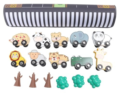 YYALYYON Spielteppich für Kinder, mit Spielzeugauto, interaktives Spielteppich für den Straßenverkehr, lebendige Farben, lehrreich, für Schule und Schule