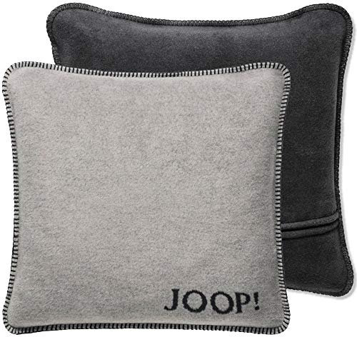 Joop! Kissen Uni Doubleface Ash-Anthrazit Baumwolle/Polyacryl, Maße: 50cm x 50cm, 739452, Kiesel
