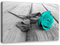 Feeby Wandbild Blumen Türkis Rosen 120x80 cm 1Teilig Wohnzimmer Schlafzimmer Modern Bilder Bild auf Leinwand Leinwandbilder Wanddekoration Kunstdruck Wand Deko Design Natur Pflanzen Holz Grau