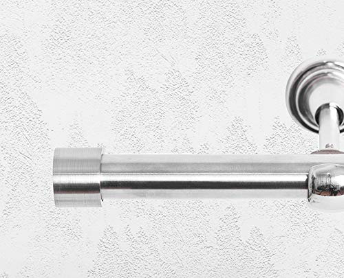 ALOHA Gardinenstange Vorhangstange 16mm Wandmontage, EIN/ZWEI-läufig, Inox, Satin, Golden, Länge: 120-600cm, ohne Ringe (240cm / Java/Inox / 1-läufig)