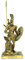 Kremers Schatzkiste Alabaster Deko Figur Kriegsgott Ares mit Schwert und Schild 23 cm Skulptur Gold