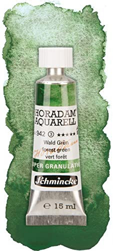 Schmincke – HORADAM® AQUARELL, Super Granulation, Wald Grün, 15 ml, sehr stark granulierende Farbtöne, feinste, supergranulierende Aquarellfarben