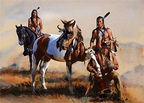 GHGXGJ Native American life jigsaw puzzle 1000 piece,DIY Wooden adults jigsaw Toys family Games,kids Brain Challenge birthday Ideal for gift 52*38cm