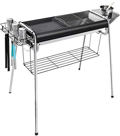 caihuashopping Picknick-Grill Faltender tragbarer Grill Kohlegrill Outdoor Edelstahl Holzkohlegrill 5 Personen oder mehr Haushaltskohle Barbecue Grill Picknick-Werkzeug Kleiner Grill