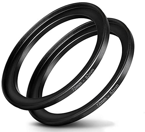 Step Up Ring für Kamera-Objektiv-Filter, 72 mm bis 82 mm Filter, Premium-Aluminium, 2 Stück