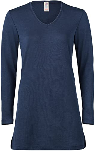 Engel Natur, Merino Longshirt, 70% Wolle (kbT), 30% Seide (42-44, Marine)
