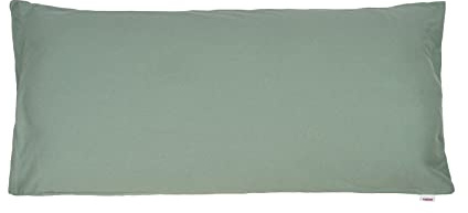 beties BasicSoft Kissenhülle ca. 40x80 cm 100% Baumwolle Jersey Kissenbezug Kopfkissenbezug für Komfort-Kissen Größe - Natural-grün