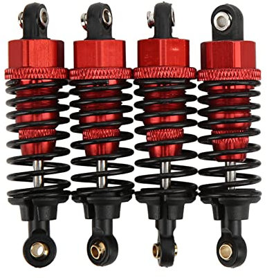RC Stoßdämpfer,1/10 RC Auto Dämpfer Bausatz Einstellbar Metall RC Shock Absorbers Teile, für TT-01 TT-02 TA05 TL-01 TA03 MF-01X (Rot)