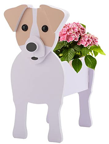 LIBOOI Cute Dog Planter Pots, Dog Succulent Planter, Plants Storage Container Plant Pots, 3D Animal-shape Plant Pot, Gardening Pots For Indoor/outdoor Garden, Jack Russell seeders