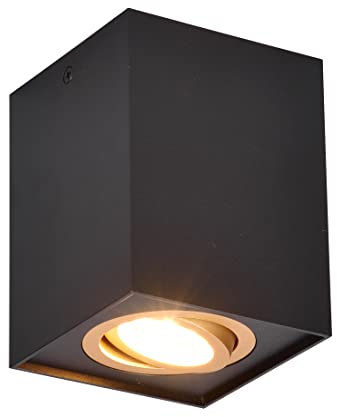 Trio Leuchten Deckenleuchte Biscuit 613000180, Metall schwarz/goldfarbig, exkl. 1x GU10