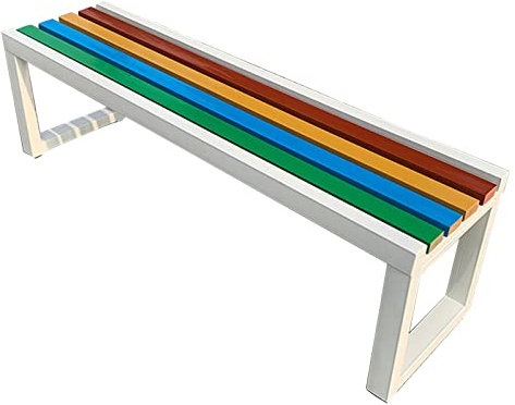 Gartenbank im Freien Parkbank Wetterfest aus Holz Ohne Rückenlehne, Gartenmöbel Bänke für Garten, Park, Balkon (Color : White, Size : 180cm/71inch)